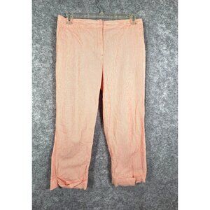 Real Clothes Women's Casual Pants Peach and white stripes cropped Size 12